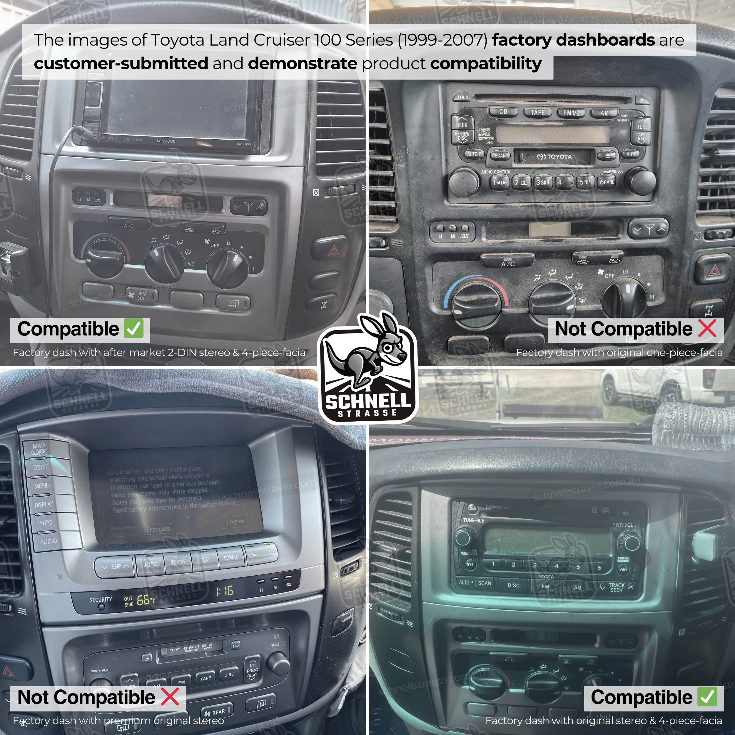 Toyota Land Cruiser 100 Series 13.3'' Head Unit Upgrade Kit (1999-2007) - Plug & Play with Apple CarPlay, Android Auto, and Touchscreen Display