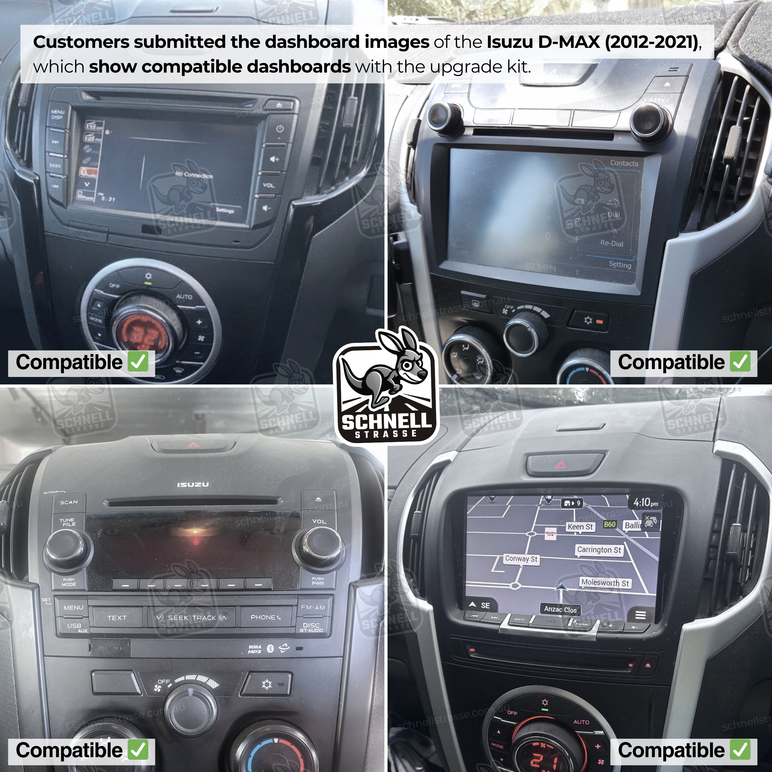 Isuzu D-MAX 13.3'' Head Unit Upgrade Kit (2012-2021) - Plug & Play with Apple CarPlay, Android Auto, and Touchscreen Display