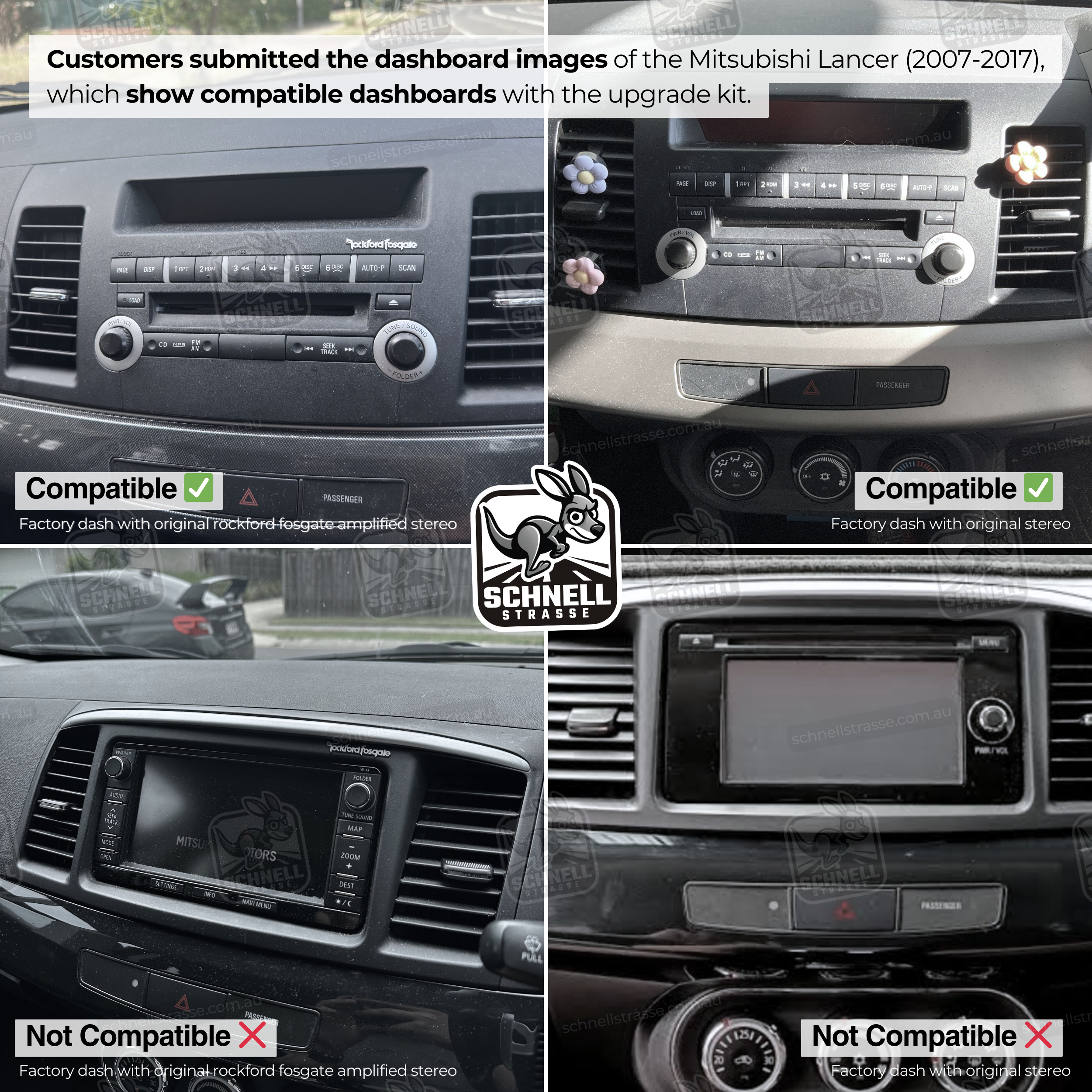 Mitsubishi Lancer 13.3'' Head Unit Upgrade Kit (2007-2017) - Plug & Play with Apple CarPlay, Android Auto, and Touchscreen Display