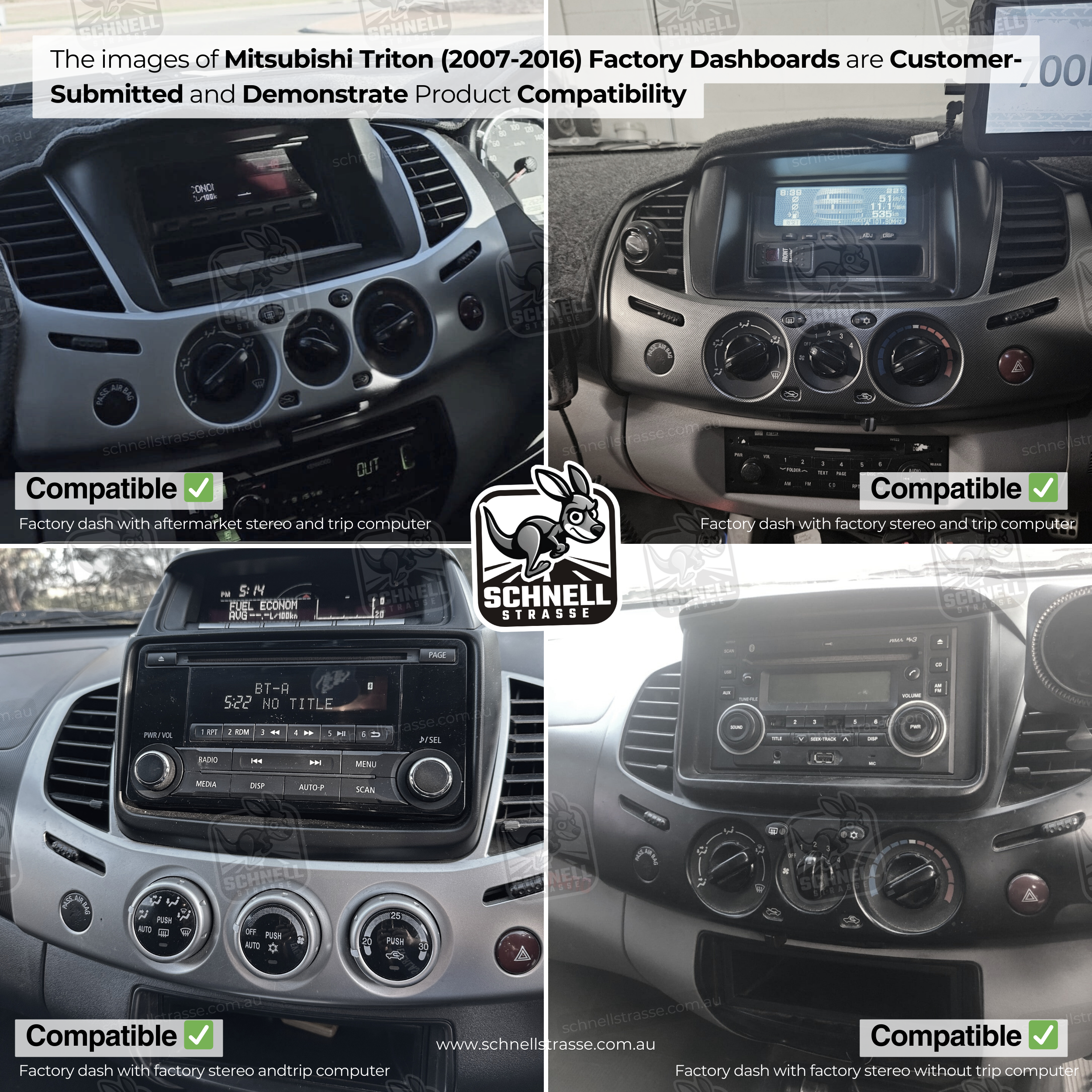 Mitsubishi Triton 13.3'' Head Unit Upgrade Kit (2007-2016) - Plug & Play with Apple CarPlay, Android Auto, and Touchscreen Display