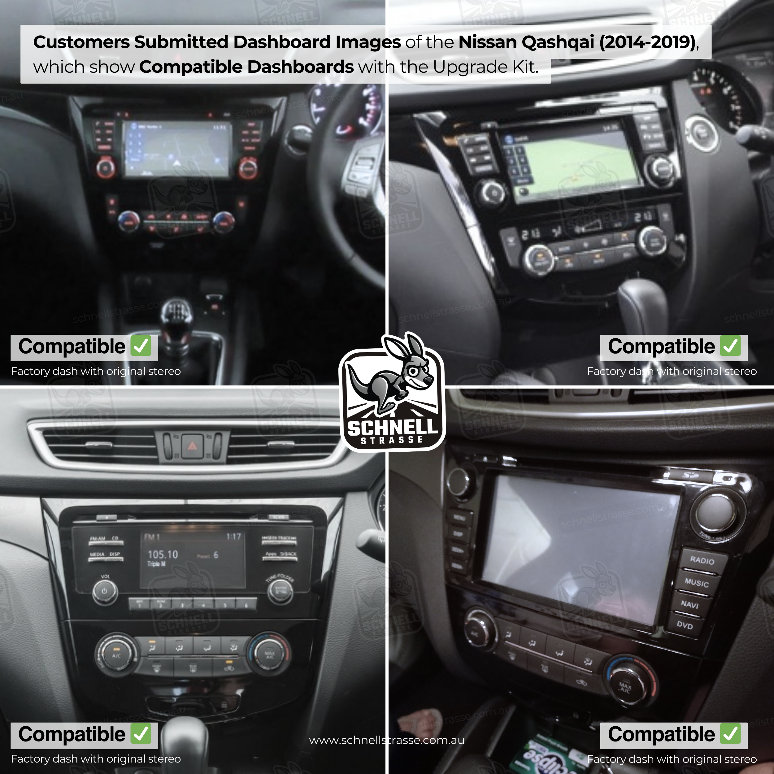 Nissan Qashqai 13.3'' Head Unit Upgrade Kit (2014-2019) - Plug & Play with Apple CarPlay, Android Auto, and Touchscreen Display