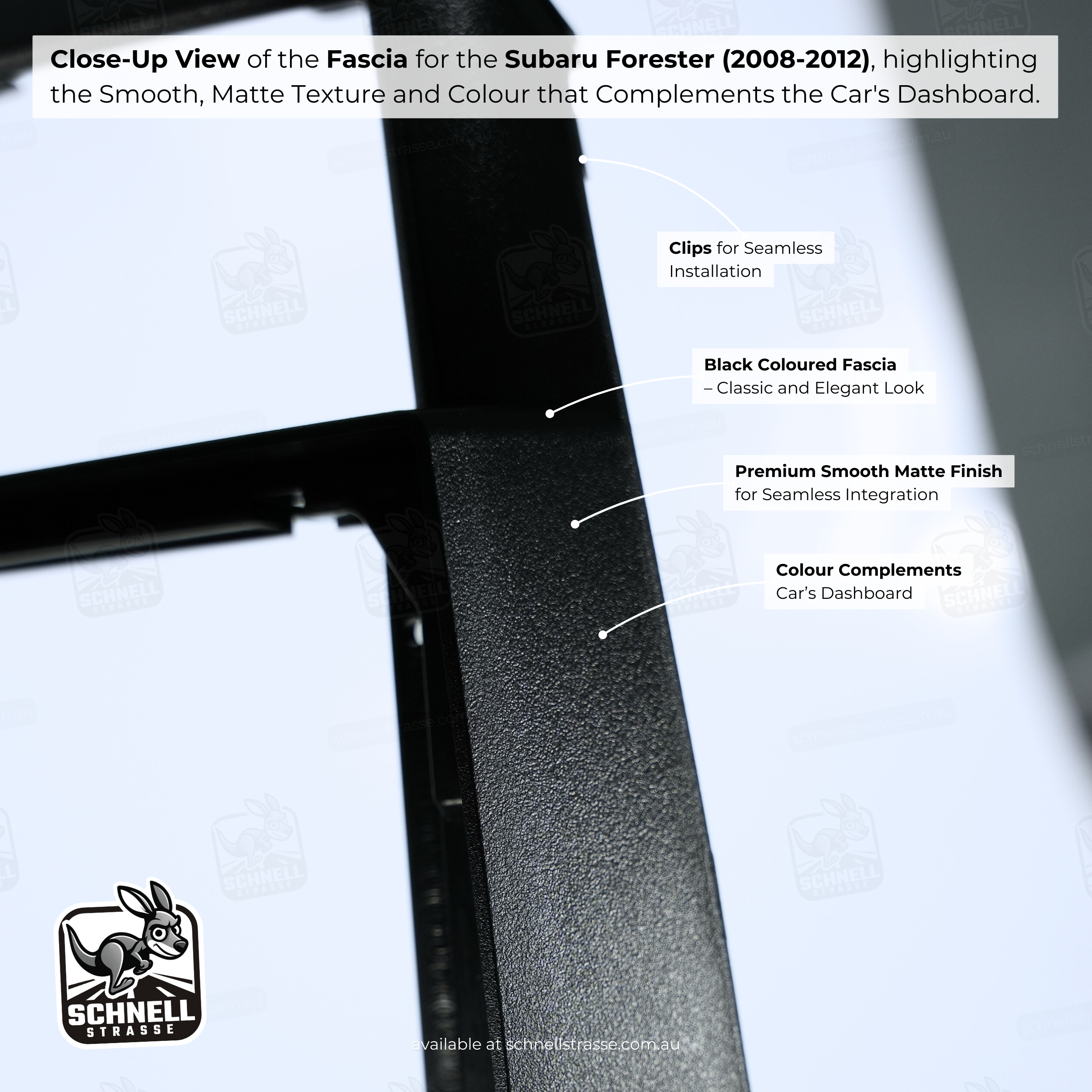 Subaru Forester (2008-2012) Fascia Kit - Premium Matte Finish, 9'' & 13.3'' Screen Compatible, Retains Air Vents