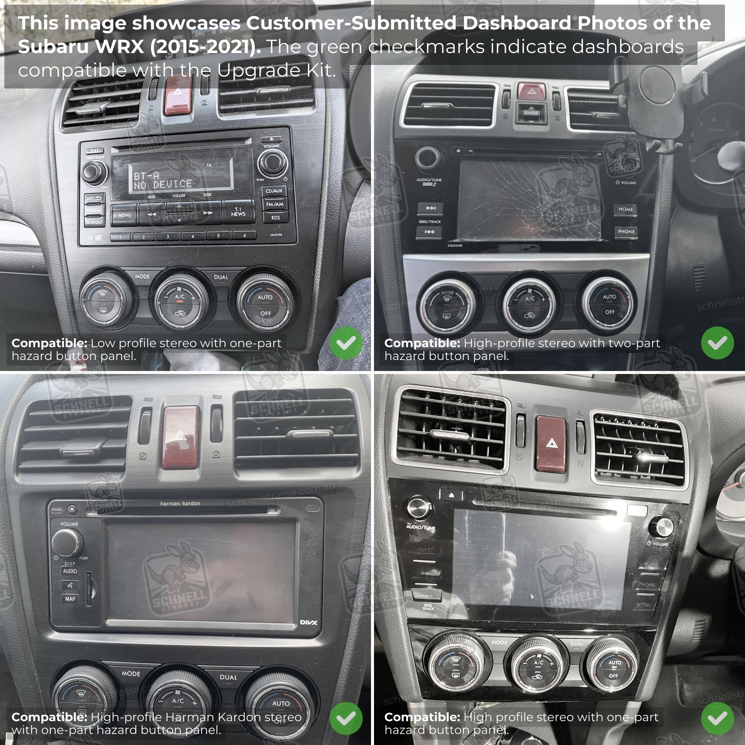 Subaru WRX 13.3'' Head Unit Upgrade Kit (2015-2021) - Plug & Play with Apple CarPlay, Android Auto, and Touchscreen Display