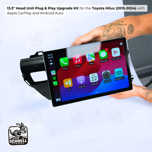 Toyota Hilux 13.3'' Head Unit Upgrade Kit (2015-2024) - Plug & Play with Apple CarPlay, Android Auto, and Touchscreen Display