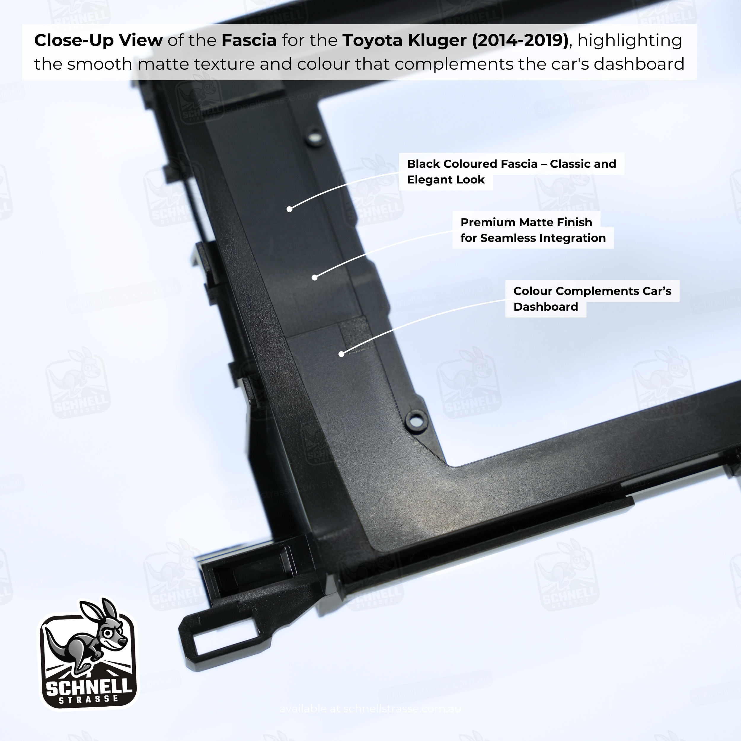 Toyota Kluger (2014-2019) Fascia Kit - Premium Matte Finish, 9'' & 13.3'' Screen Compatible, Seamless Dashboard Integration