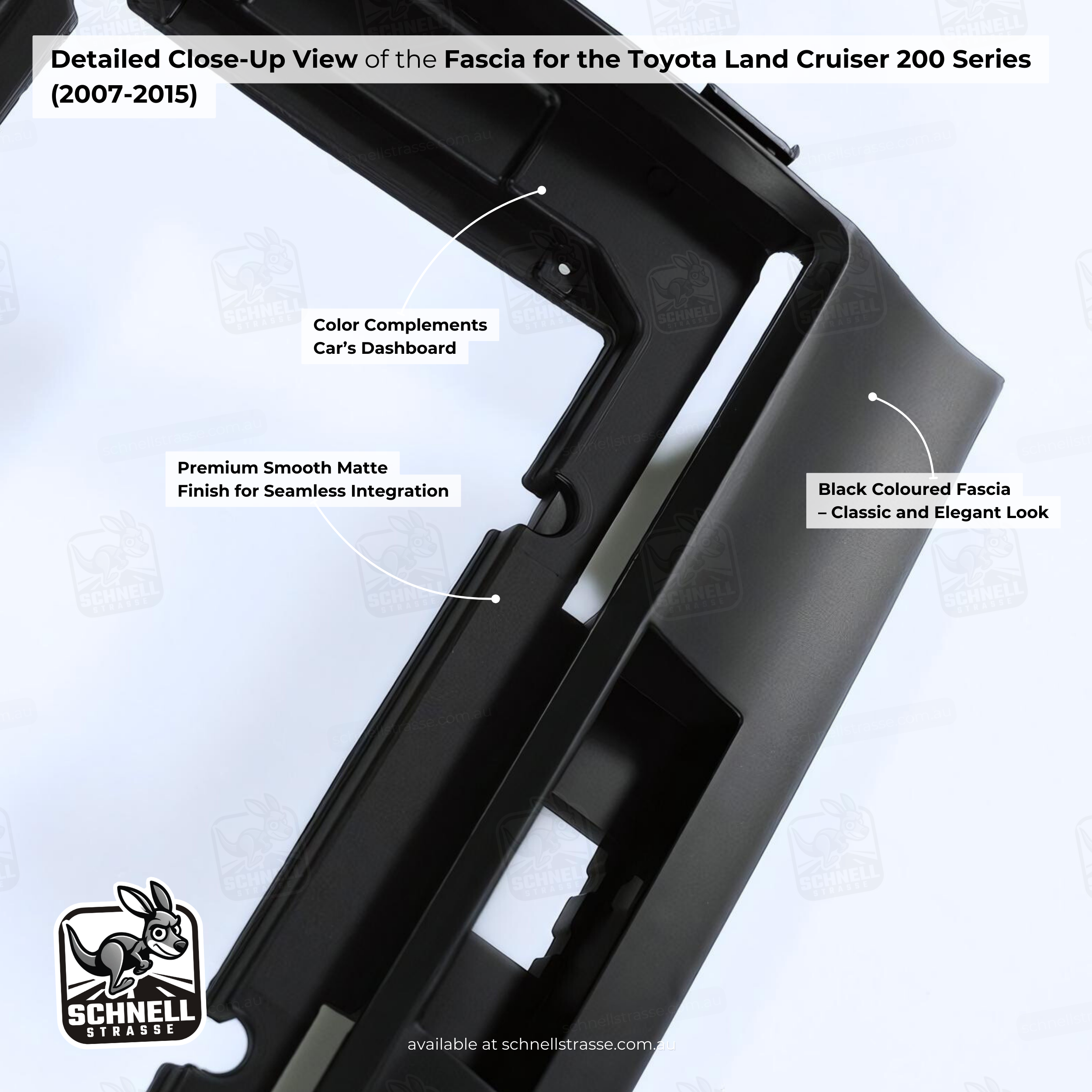 Toyota Land Cruiser 200 Series (2007-2015) Fascia Kit - Premium Matte Finish, 10.1'' & 13.3'' Screen Compatible, Retains Factory Features