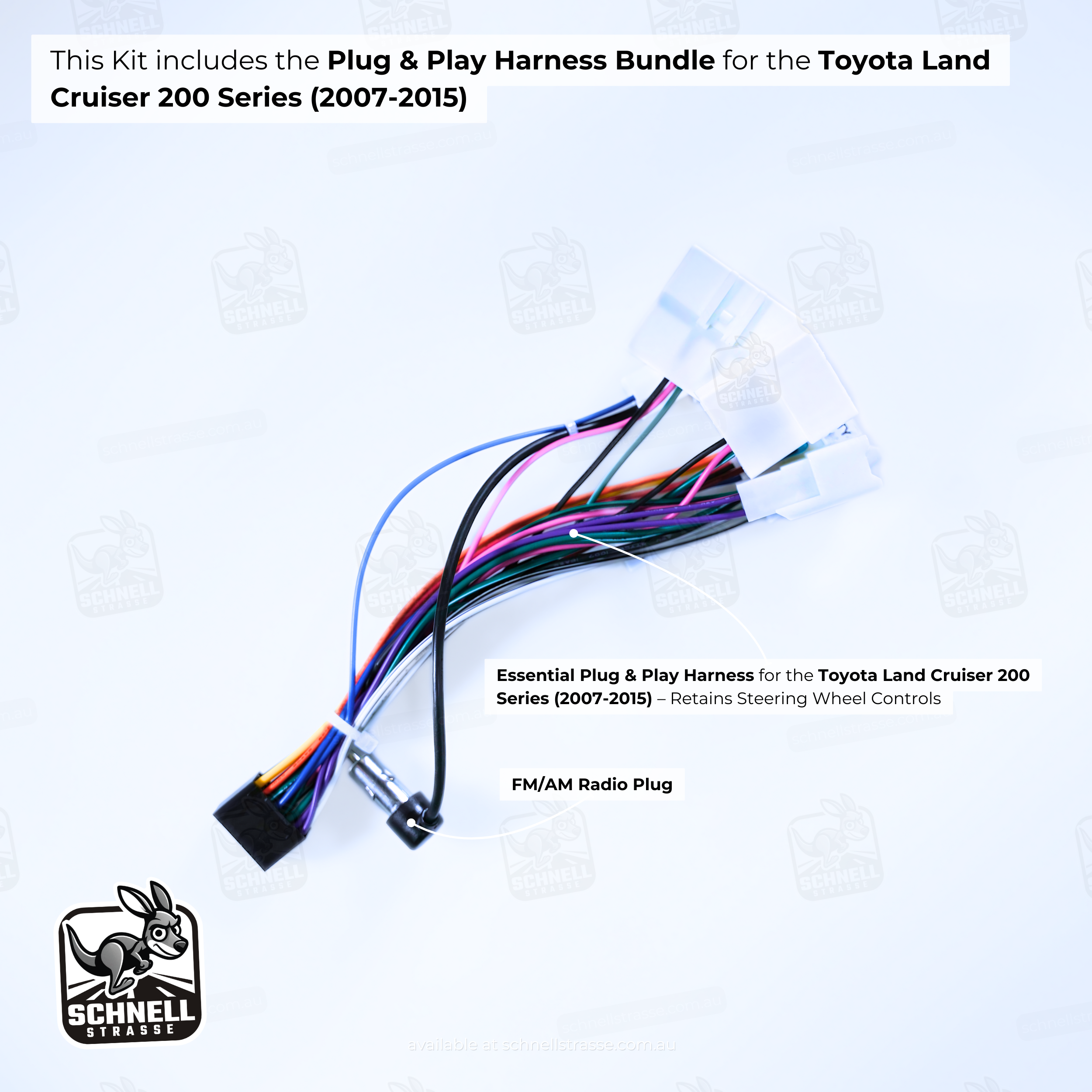 Toyota Land Cruiser 200 Series (2007-2015) Plug & Play Harness Bundle - Retains Steering Wheel Controls, Simplifies Installation