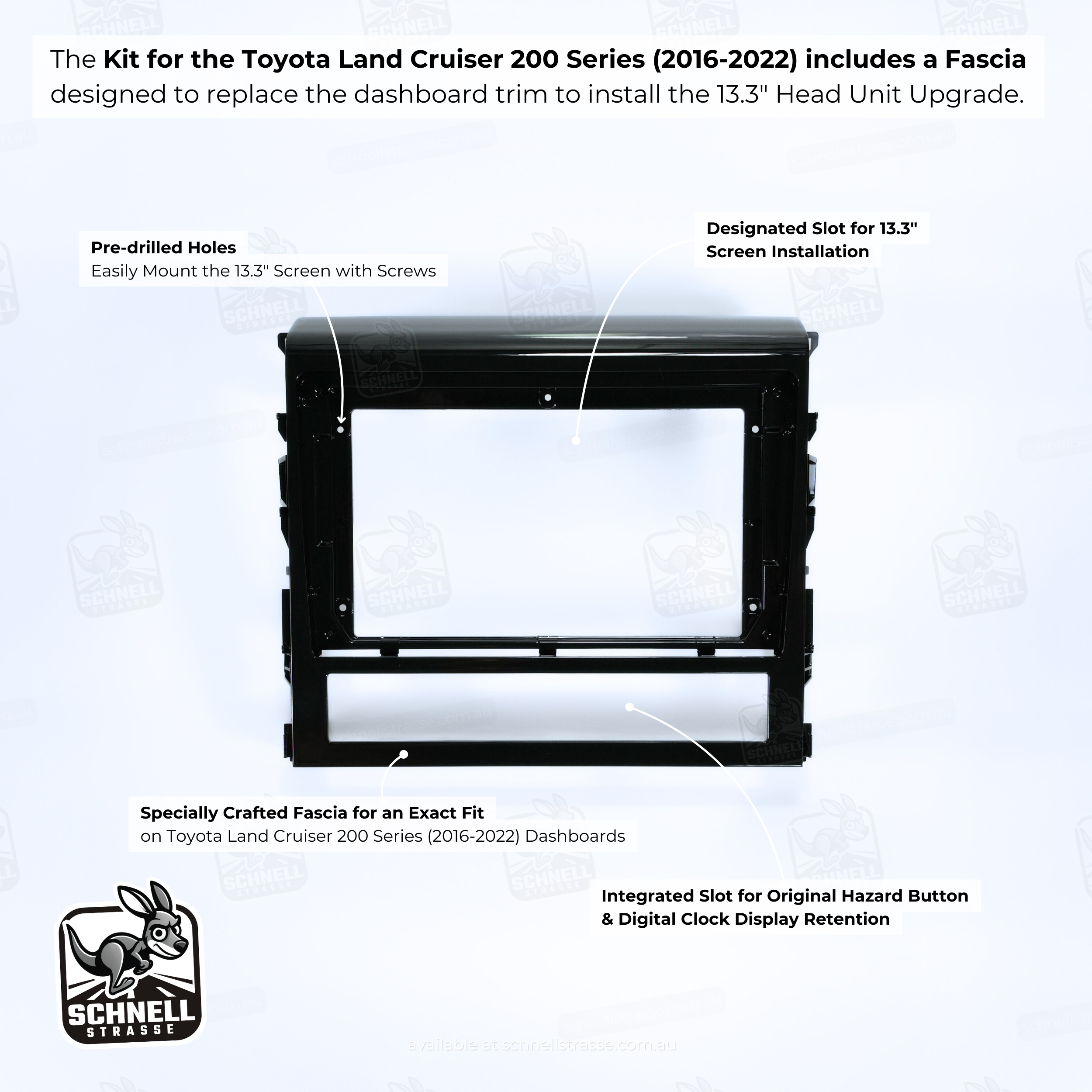 Toyota Land Cruiser 200 Series 13.3'' Head Unit Upgrade Kit (2016-2022) - Plug & Play with Apple CarPlay, Android Auto, and Touchscreen Display