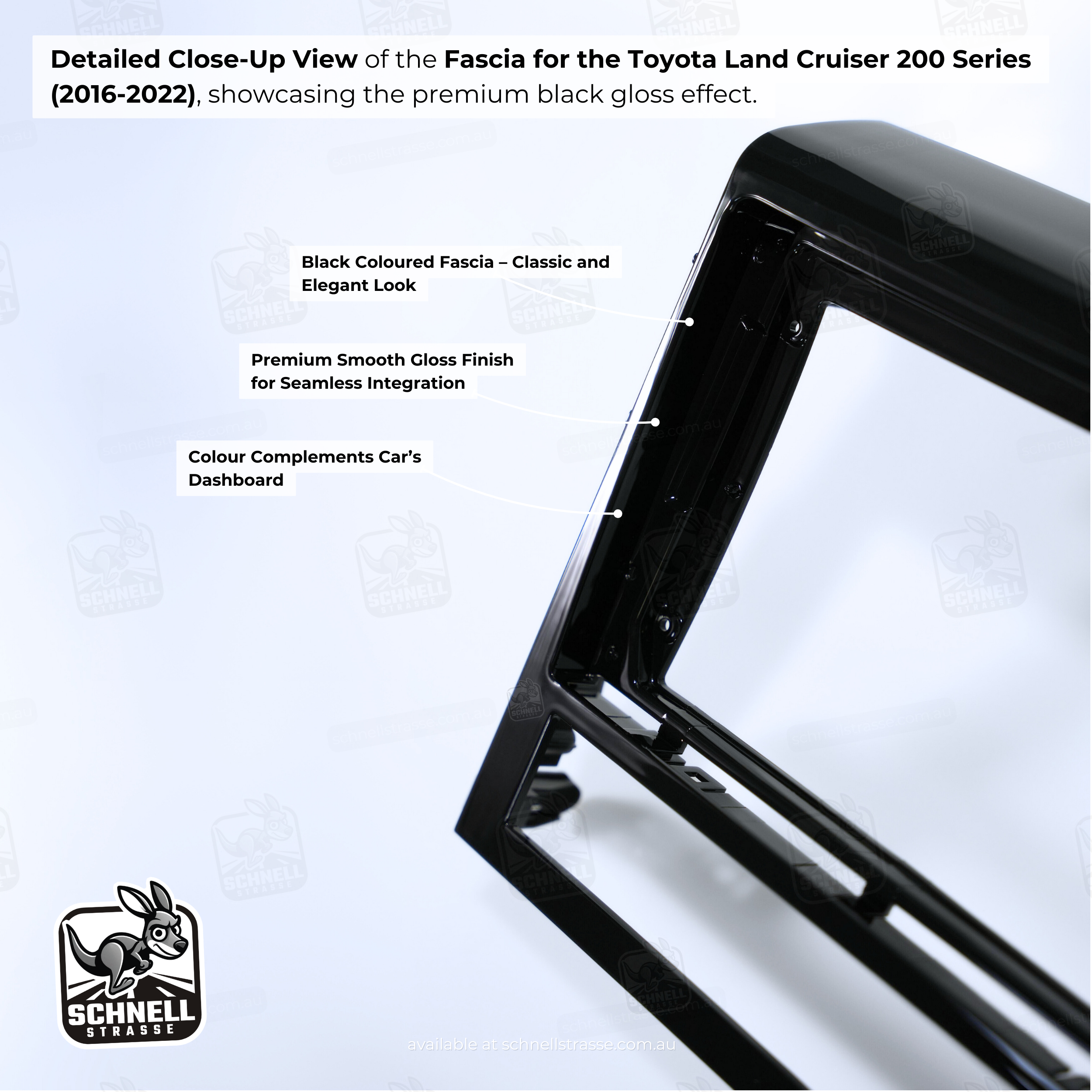 Toyota Land Cruiser 200 Series (2016-2022) Fascia Kit - Premium Gloss Finish, 9'' & 13.3'' Screen Compatible, Retains Factory Features