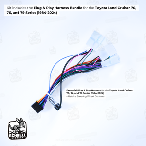 Toyota Land Cruiser 70, 76, and 79 Series (1984-2024) Plug & Play Harness Bundle - Retains Steering Wheel Controls, Simplifies Installation