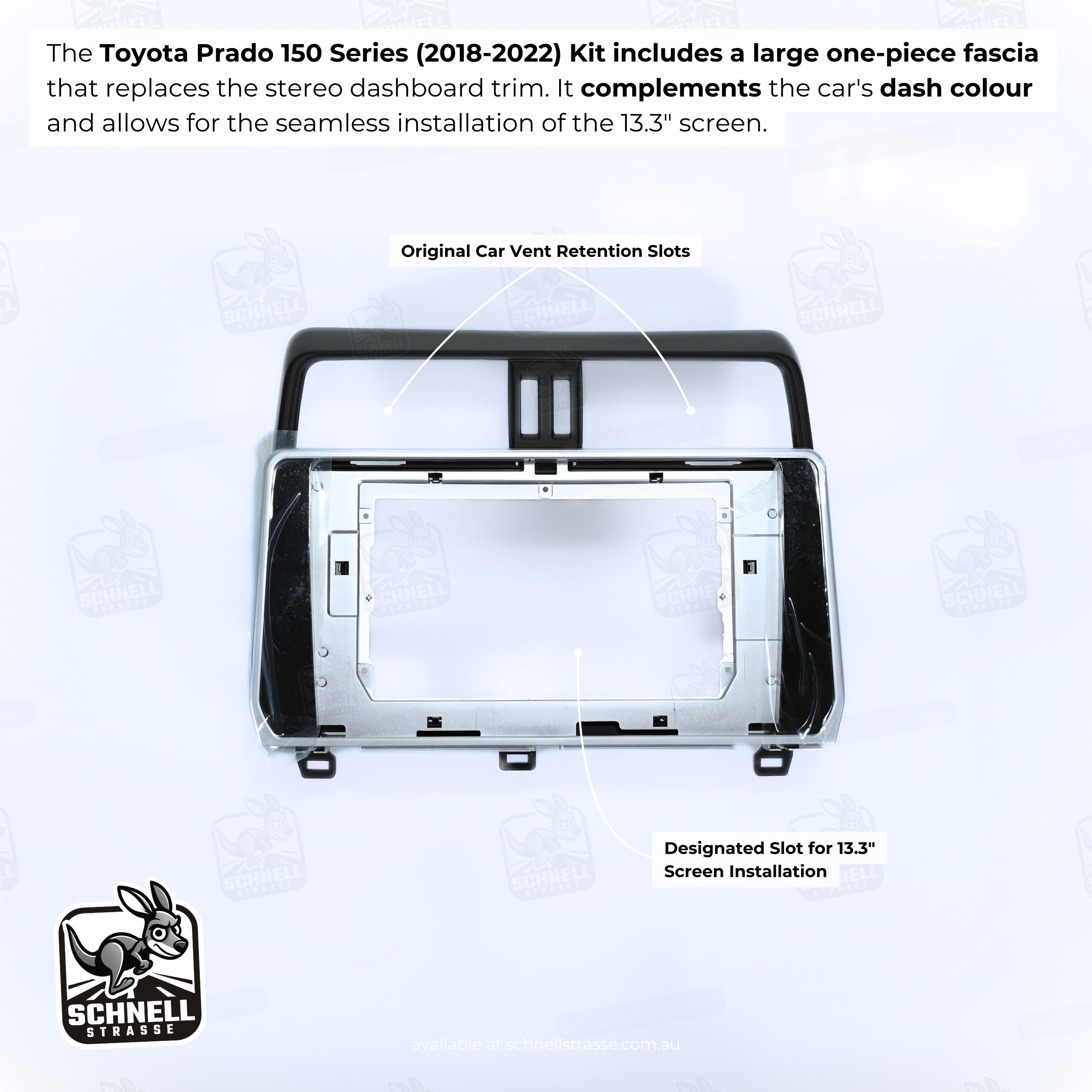 Toyota Prado 150 Series 13.3'' Head Unit Upgrade Kit (2018-2022) - Plug & Play with Apple CarPlay, Android Auto, and Touchscreen Display