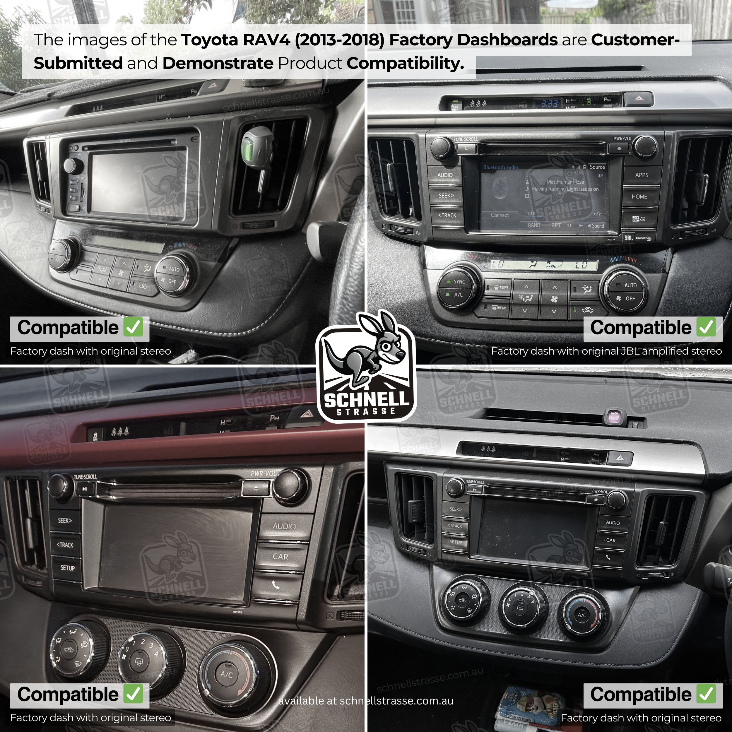 Toyota RAV4 (2013-2018) Fascia Kit - Premium Matte Finish, 9'' & 13.3'' Screen Compatible, Easy Installation